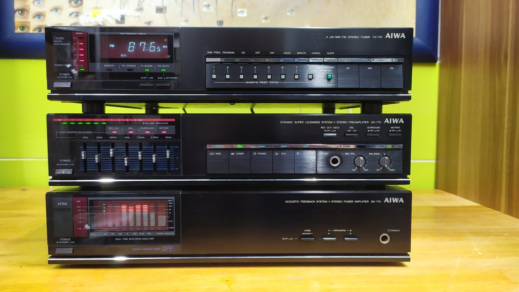 Aiwa - BX-770 + GX-770 + TX-770 - 多种型号- 前置放大器, 立体声扩音器, 调谐器- Catawiki