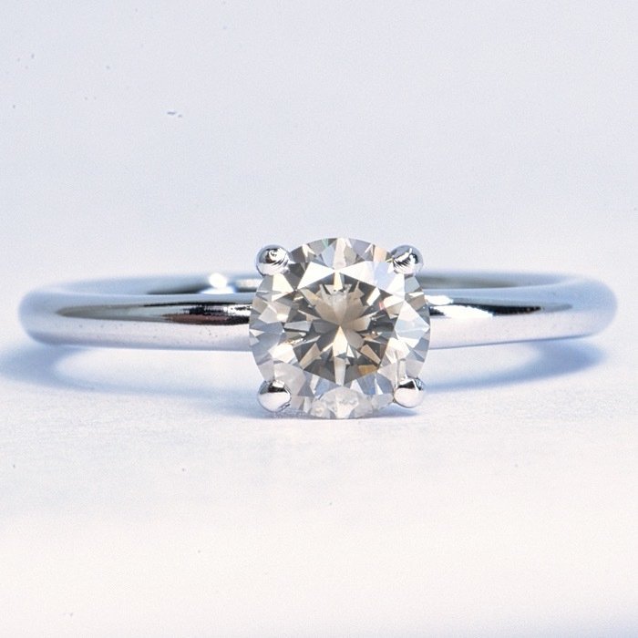 Fancy Gray SI1 - 14 kt. White gold - Ring - 1.00 ct Diamond - No ...