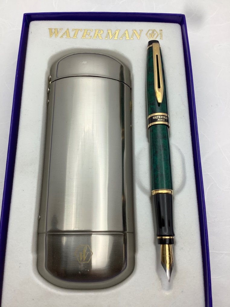 Waterman green marble fountain pen clearance