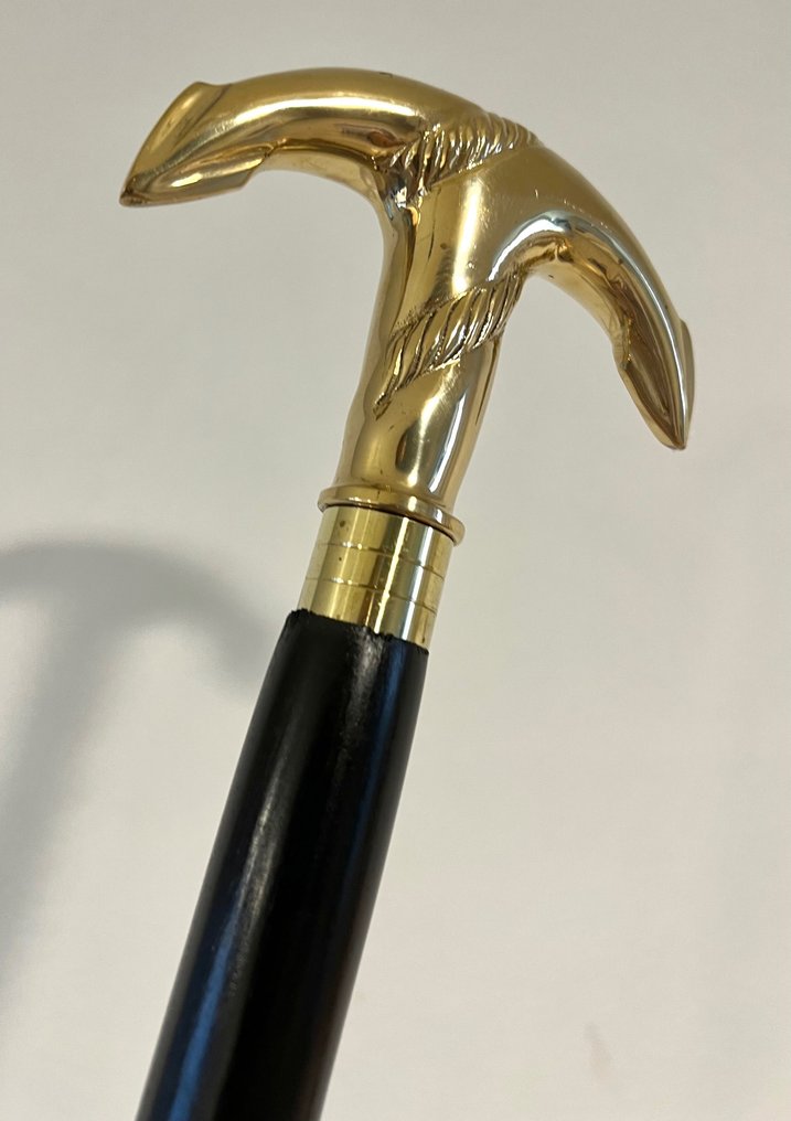 Marine walking cane in the form of Nautical Anchor Bengala bronze