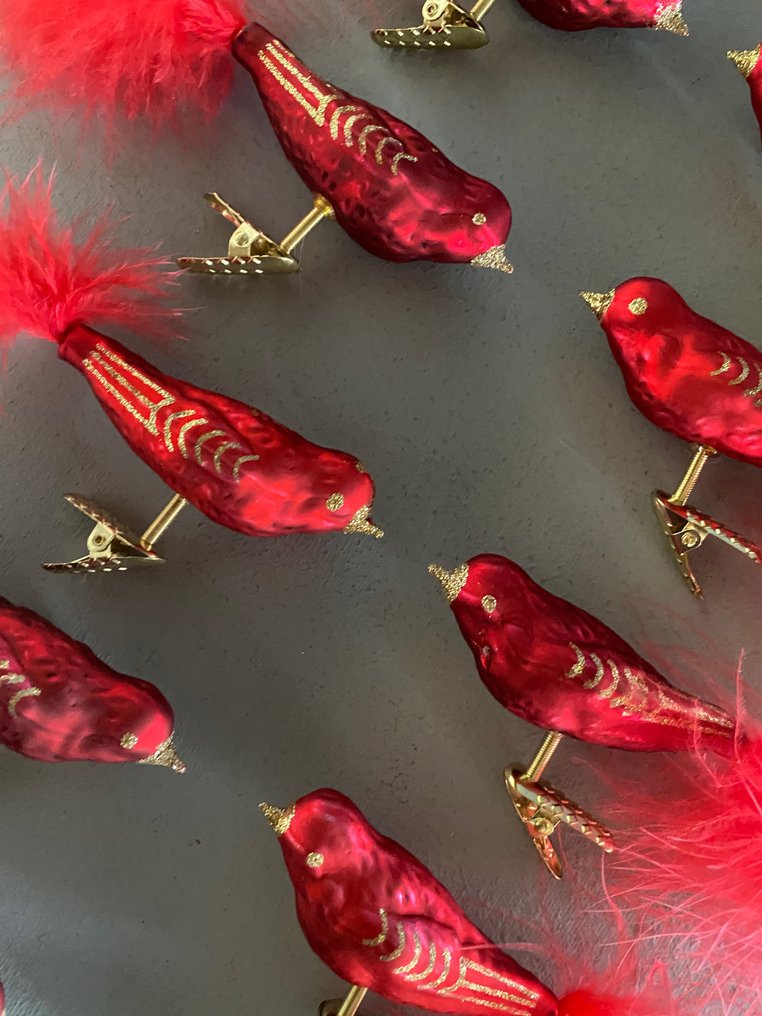 Krebs rode vogeltjes voor de kerstboom Christmas decoration Krebs