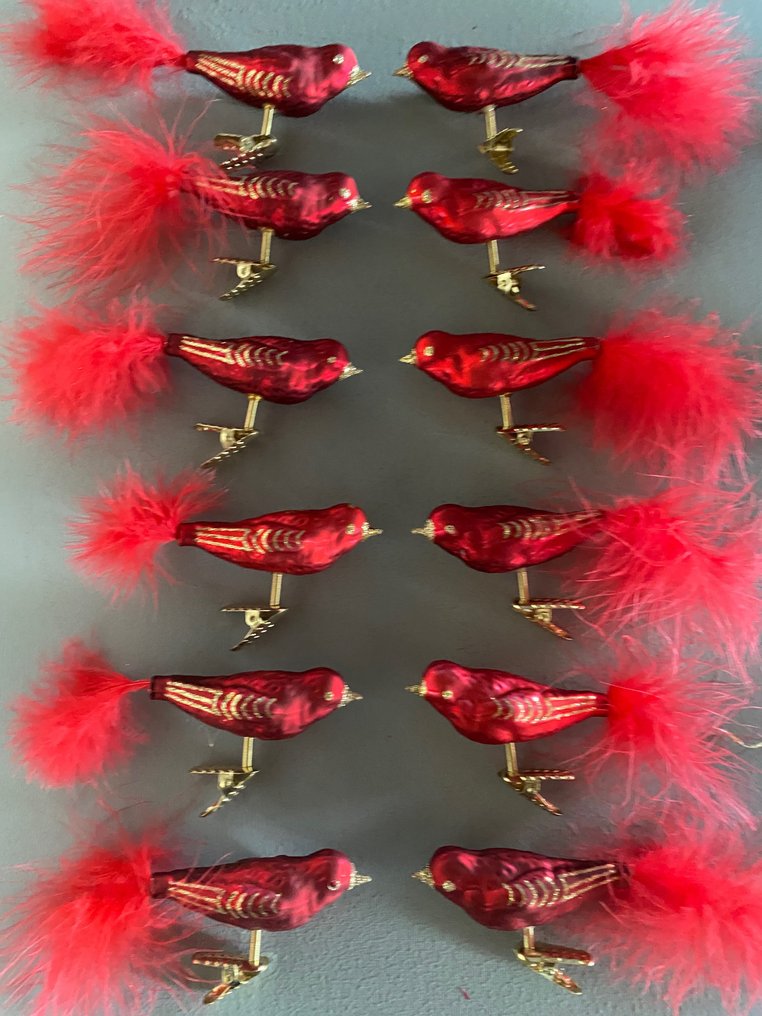 Krebs rode vogeltjes voor de kerstboom Christmas decoration Krebs