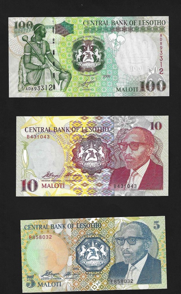 Lesotho - 5 banknotes - Various dates - Catawiki