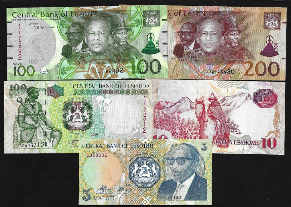 Lesotho - 5 banknotes - Various dates - Catawiki