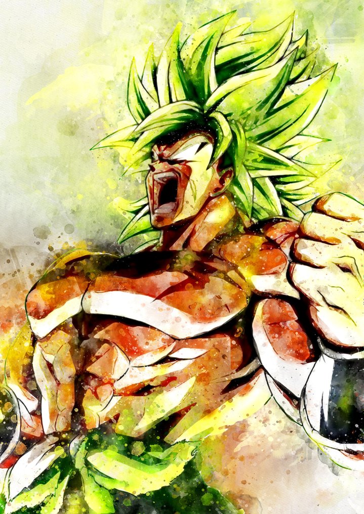 dragon ball - Broly - watercolor limited edition 3/5 - - Catawiki