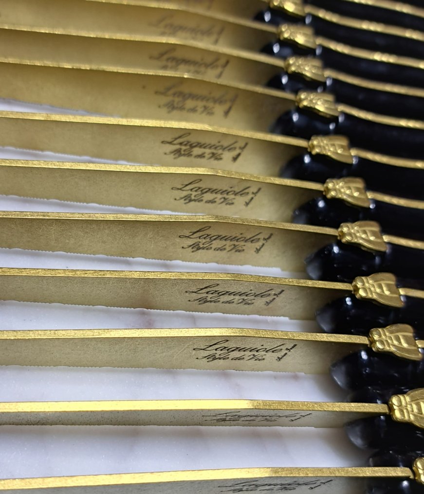 Laguiole 12x Steak Knives Gold style de Table knife set (12) Steel (stainless) Catawiki
