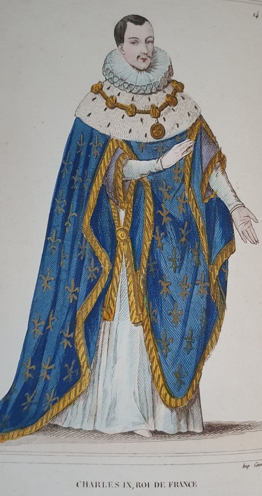 skjorte oprejst Stor P. Lacroix - Costumes historique de la France - 1840 - Catawiki