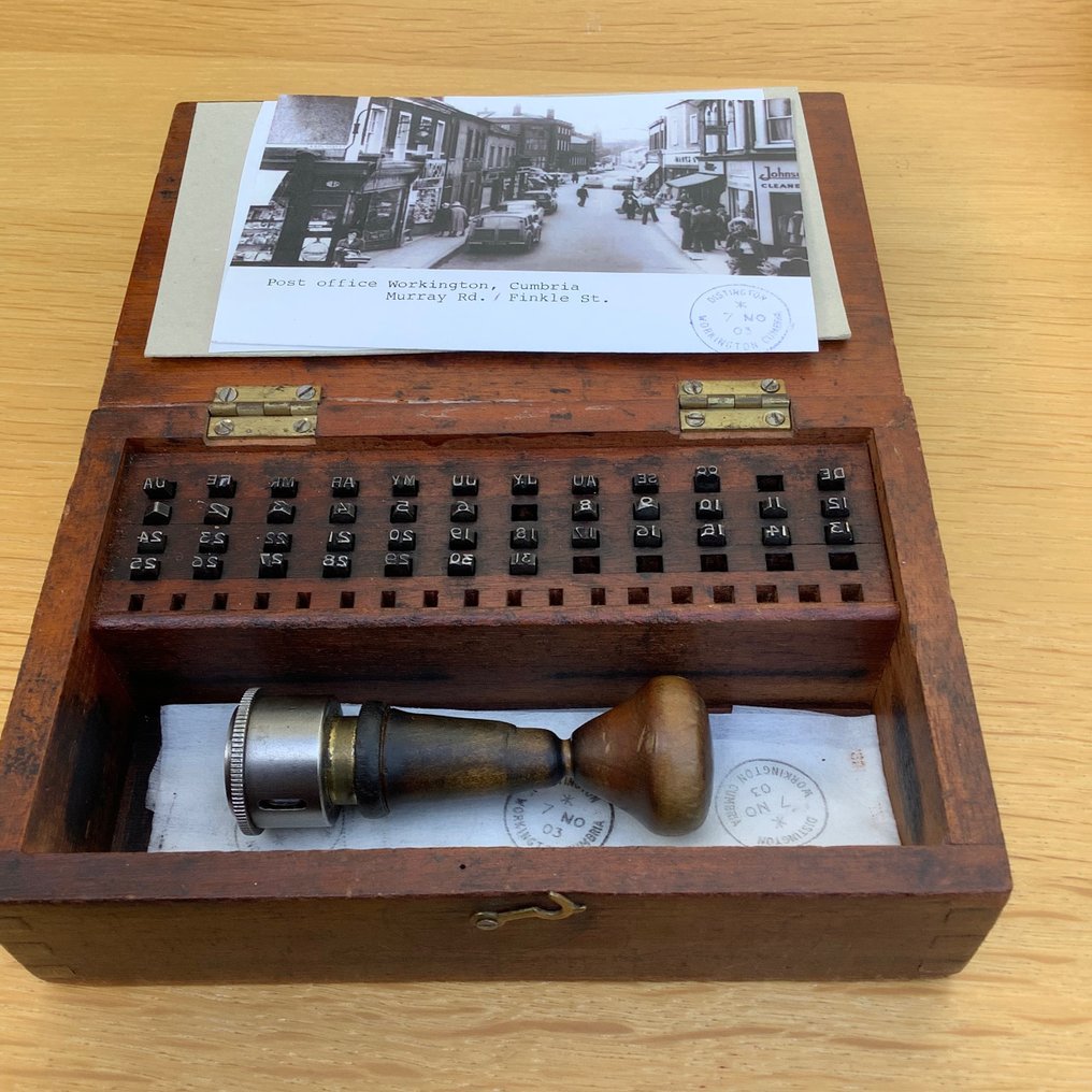 Stamp post office Wood metal Catawiki