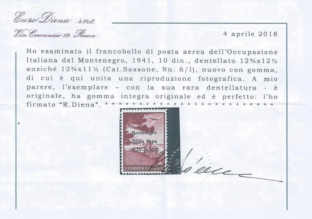 Italy - Occupation of Montenegro (1941-1943) 1941/1943 ...