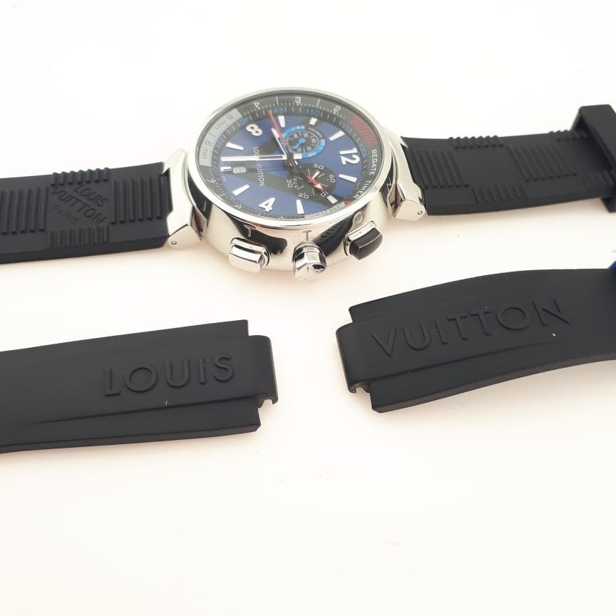 LOUIS VUITTON CUP Tambour Regatta Alarm Chronograph Quartz Steel Watch, Louis  Vuitton