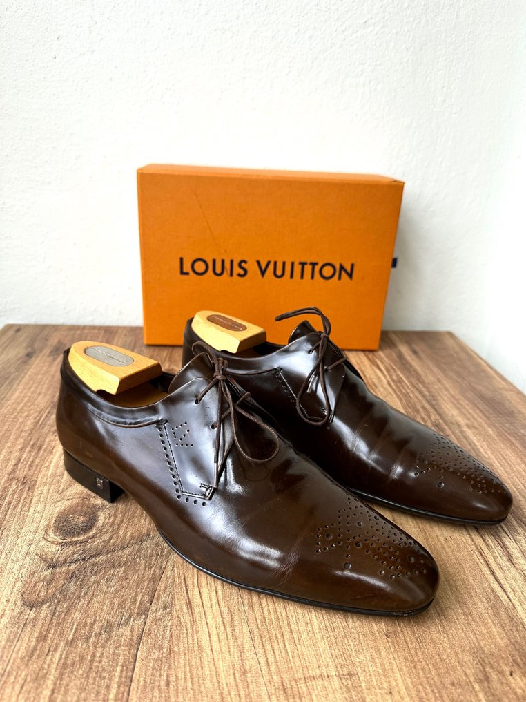 Mens Louis Vuitton Dress Shoes Size 10.5 Brown Leather Ships To