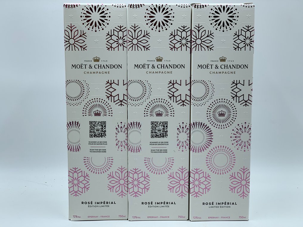 Moêt & Chandon Impérial "Limited Edition" - Champagne Rosé - 3 Bottles ...
