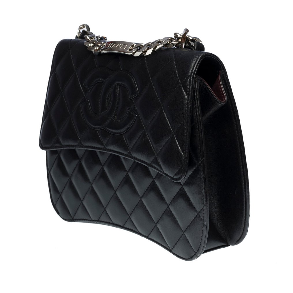 Chanel - Black Quilted Lambskin Westminster Pearl Flap Medium
