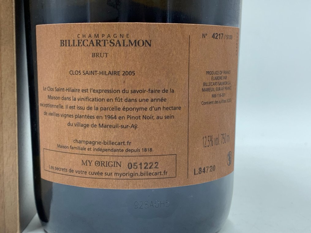 2005 BillecartSalmon Le Clos Saint Hilaire "Limited Edition