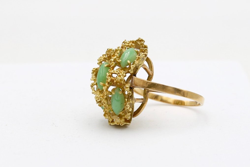 18 kt. Gold - Ring Jade - Catawiki