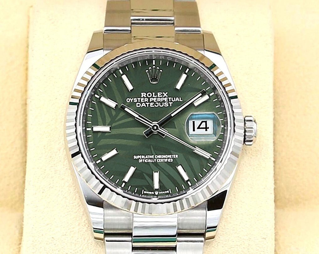 Rolex - Oyster Perpetual Datejust 36 'Palm Motif Dial' - Ref. 126234 ...