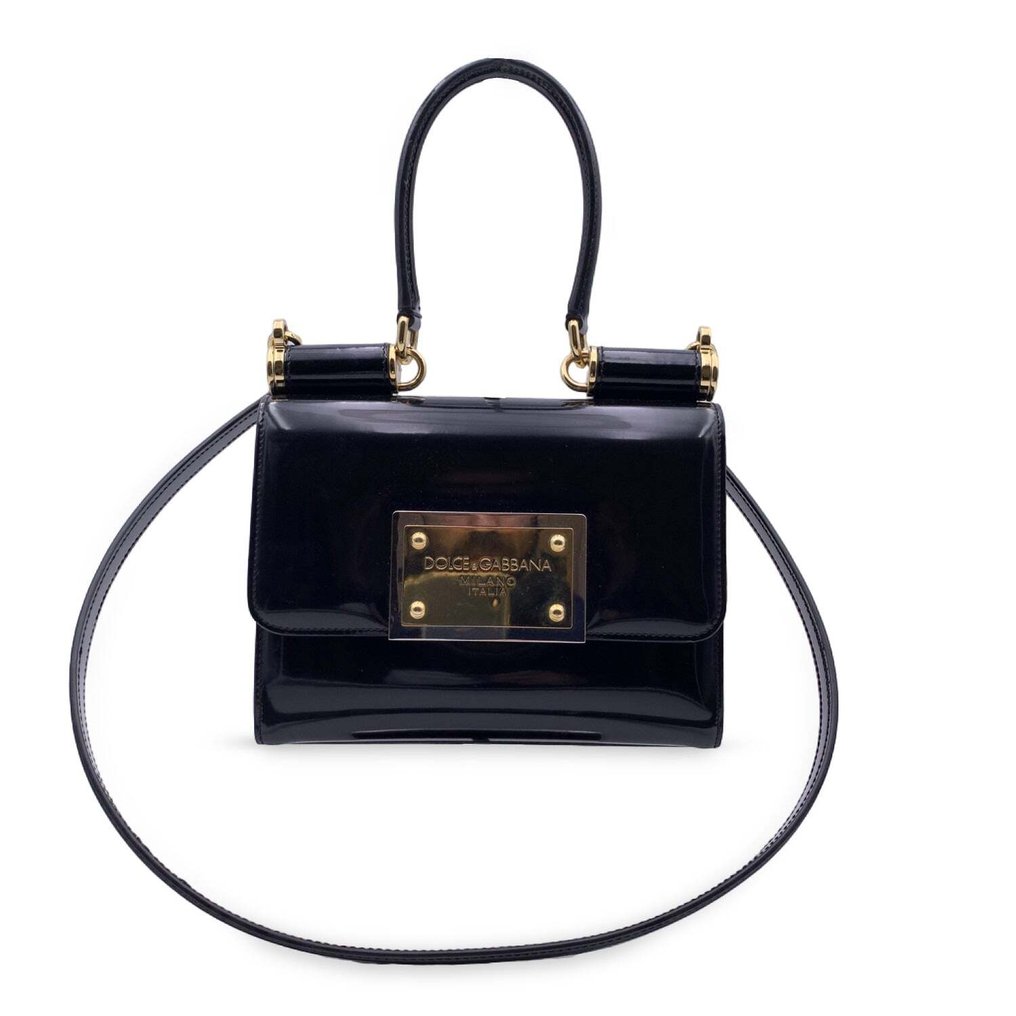Dolce & Gabbana Patent Shoulder Bag in Black