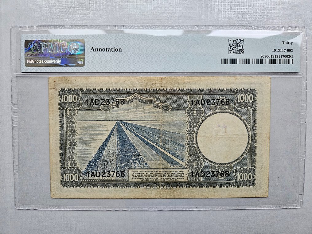 Netherlands 1000 Gulden 1945 Pick 80 annotation Catawiki