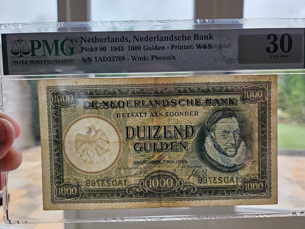Netherlands 1000 Gulden 1945 Pick 80 annotation Catawiki