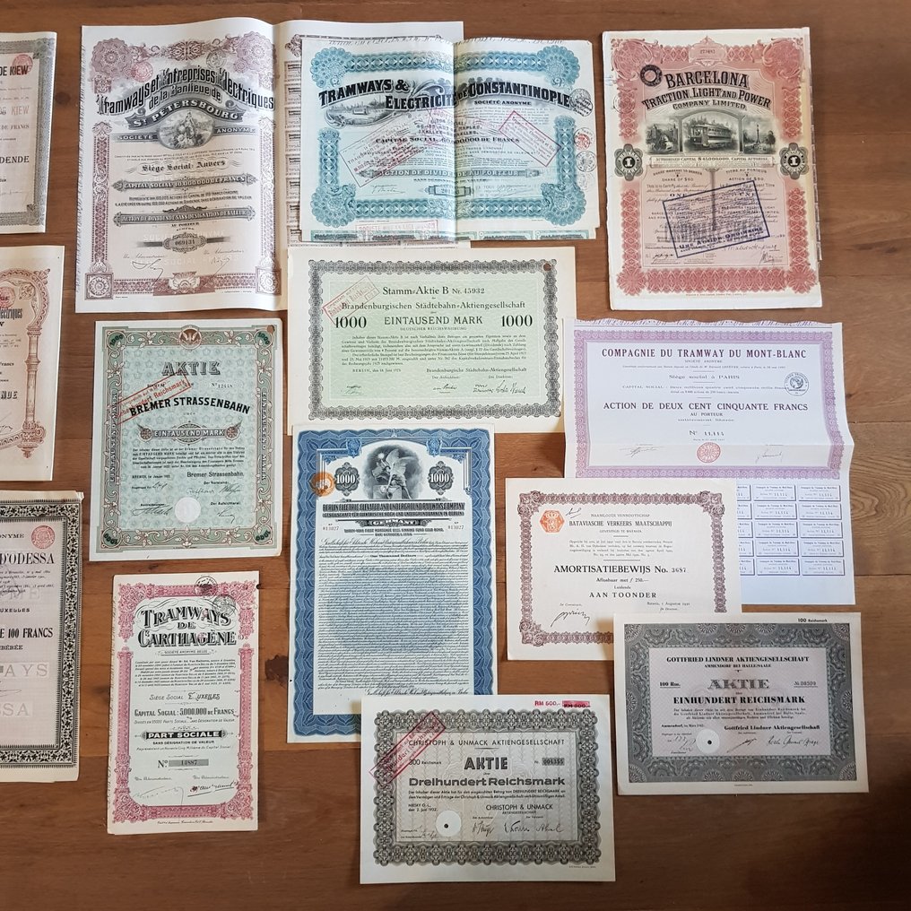 Certificate Tramways Électriques Vanves a Paris 21 Original shares