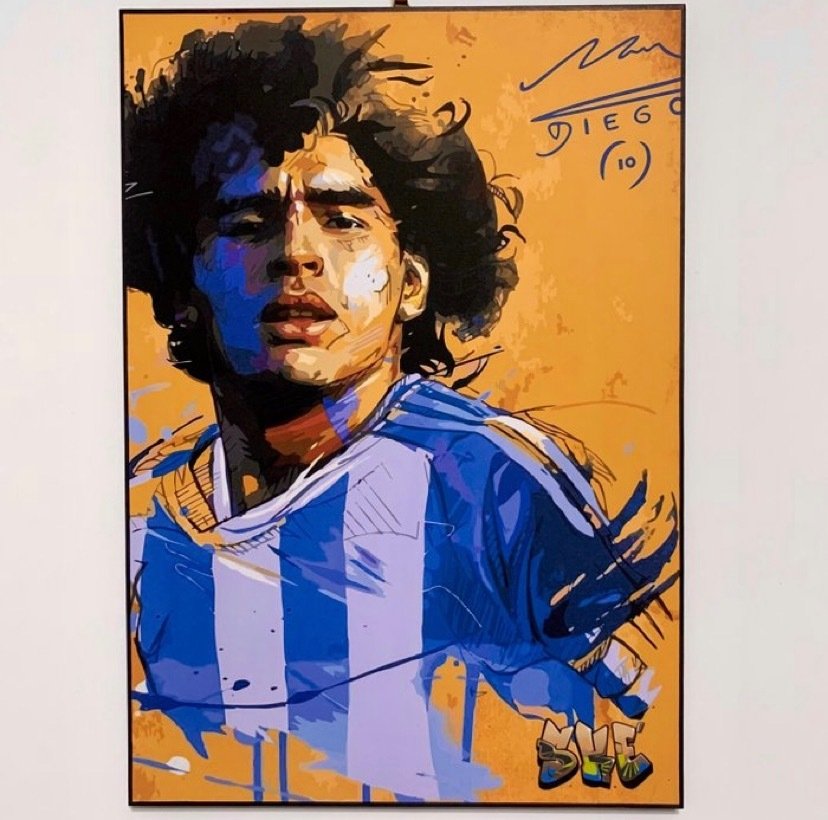 Zidane Pele Maradona Poster, Pele Maradona Painting
