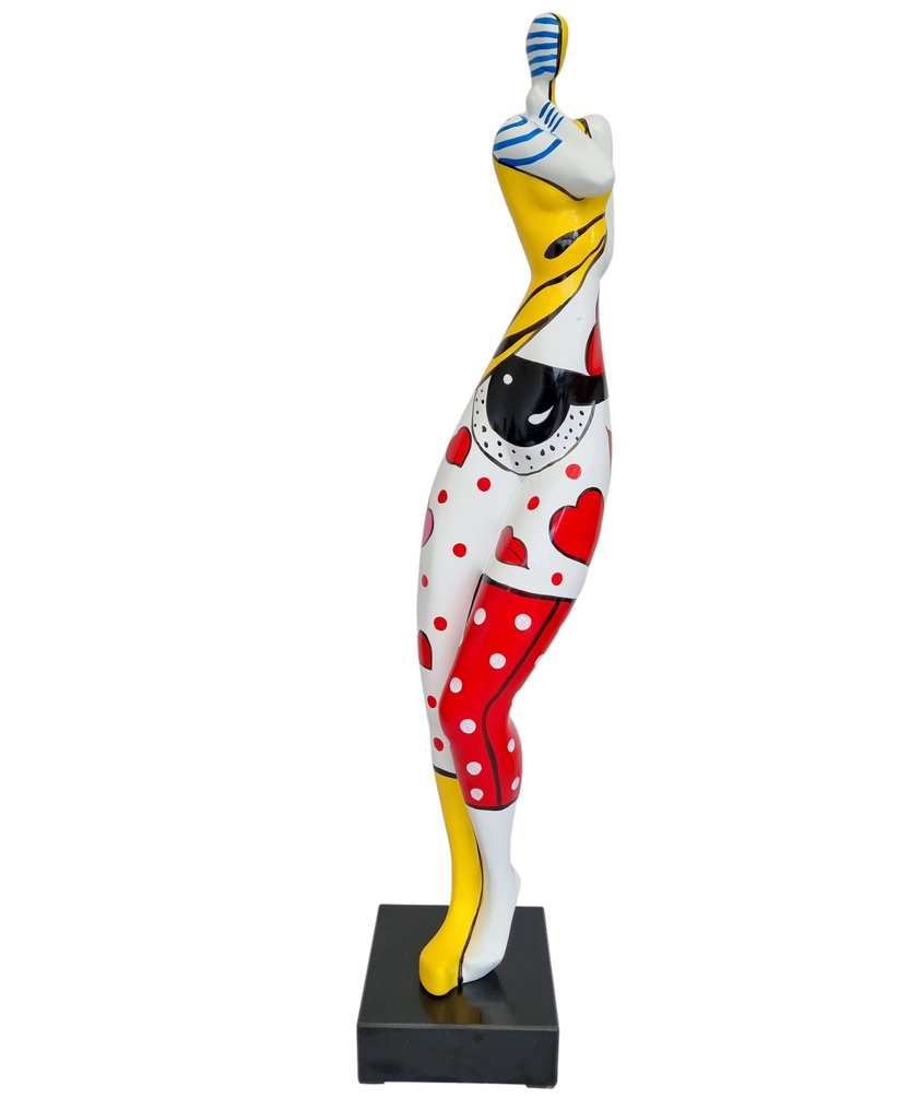 Sculpture, Large standing female in pop art style - 75 cm - Optical