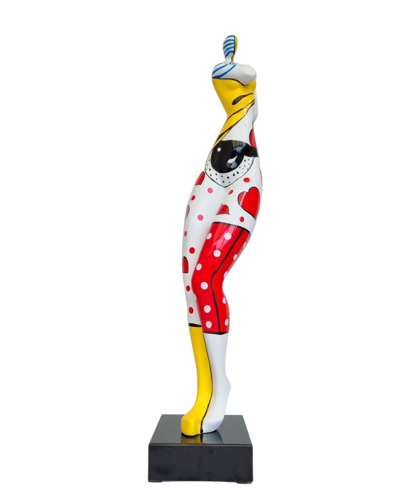 Sculpture, Large standing female in pop art style - 75 cm - Optical
