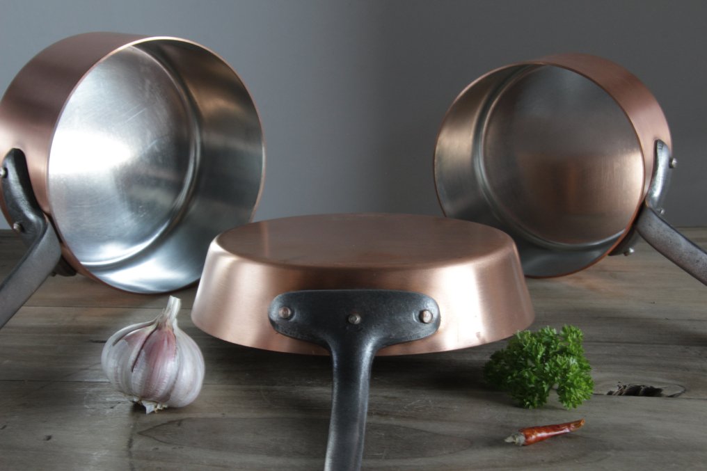 Casserole (3) Cuivre, Étain, Fer (fonte/fer Catawiki