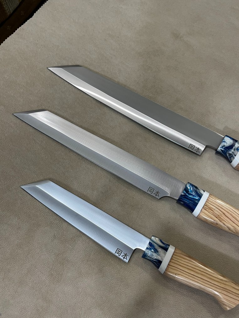 Table knife (3) Japanese Set of Kiritsuke's Professional Chef Knives