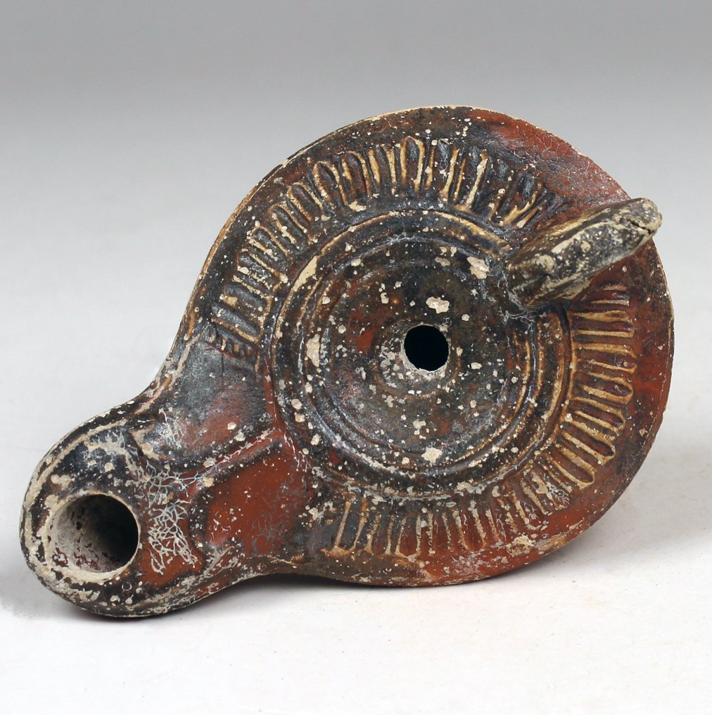Ancient Roman Terracotta Oil lamp. Spanish Export License. Catawiki