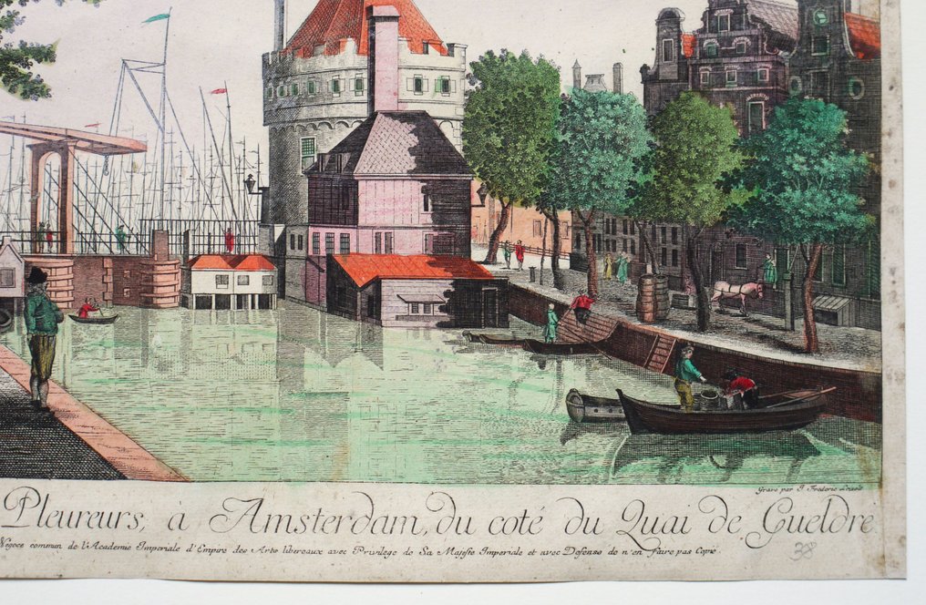 Europe, Map Netherlands / Amsterdam; Academie Imperiale, Augsburg