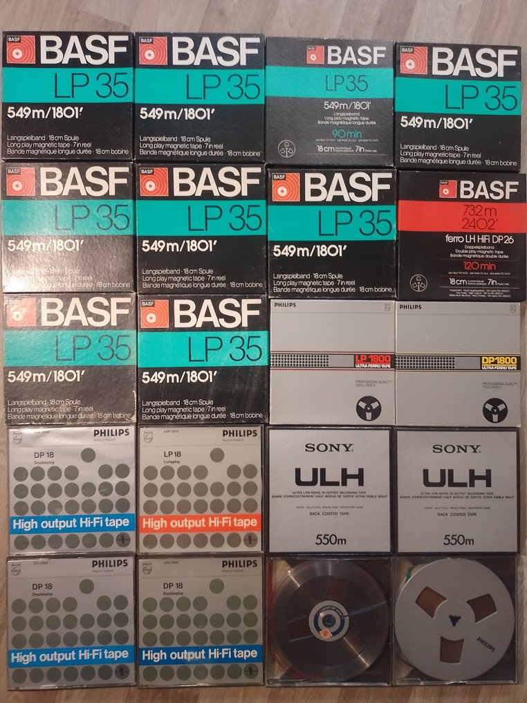 20 x BASF/Philips etc. Reel to Reel tapes 18Cm / 7" Reel to Reel