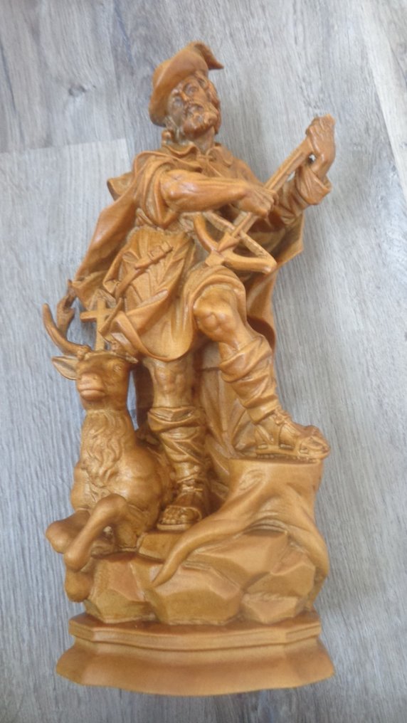 H. Obermarzoner Snijwerk, Holzfigur Heiliger Hubertus der