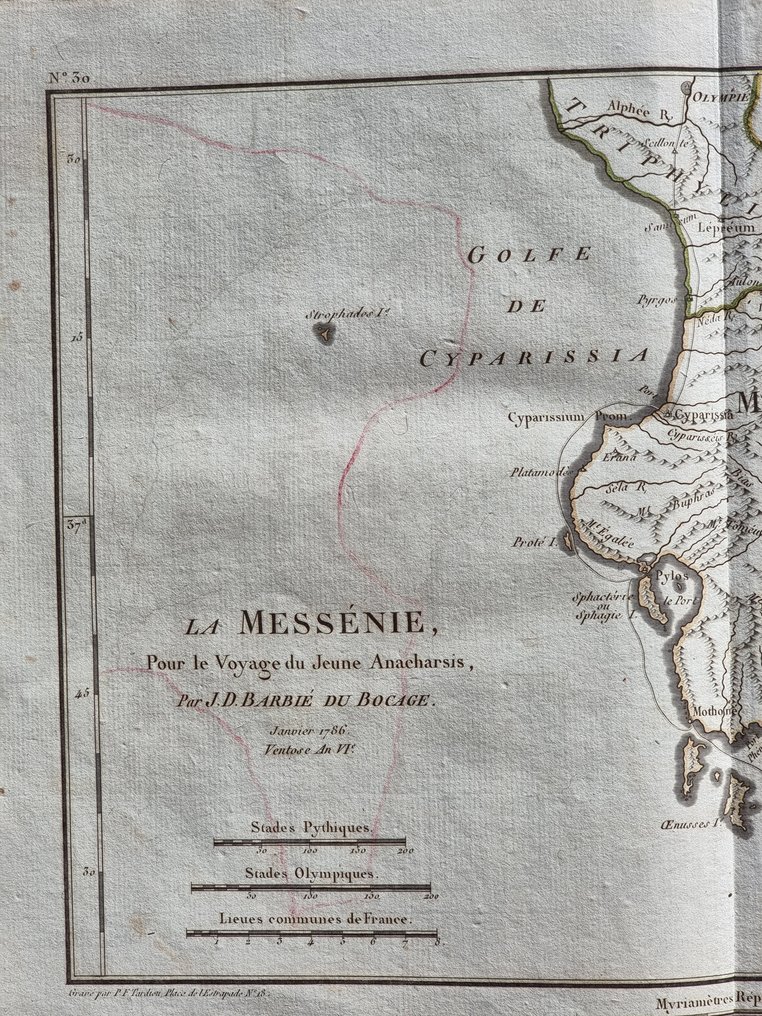 Europe, Map Greece / Messinia; Barbié du Bocage, JeanDenis / Pierre