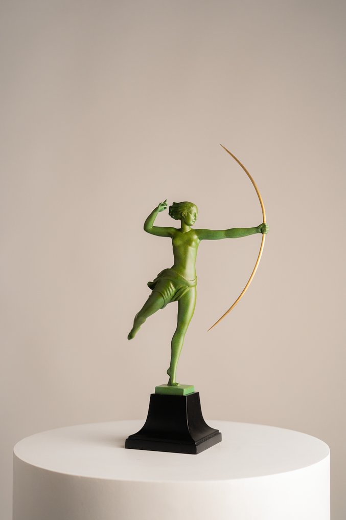 Max Le Verrier Jean de Marco Statue, Atalante 32 cm Brass