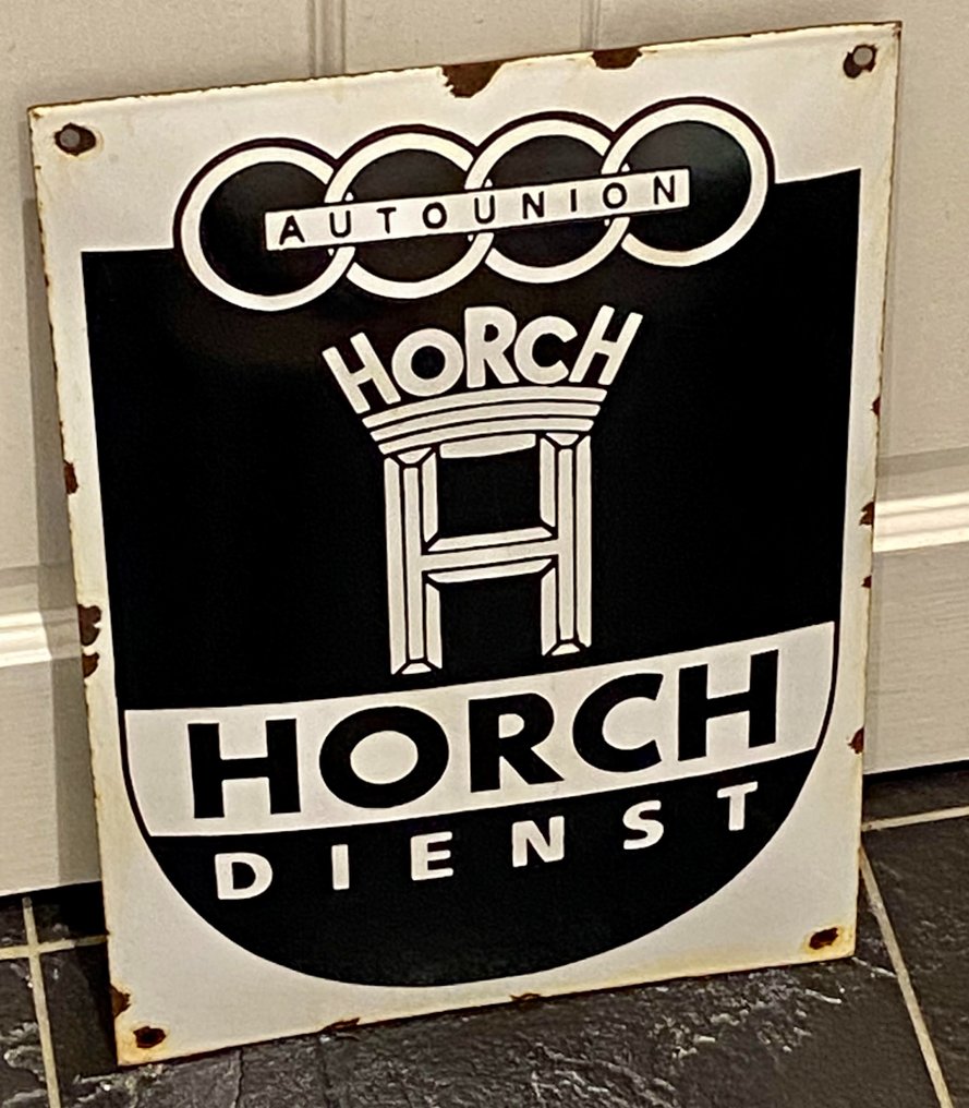 Dannacker & Laudien Gmbh August Horch Straße Lüneburg Sign - Autounion Horch Dienst Audi Metal Enamel Dealership Sign - Catawiki