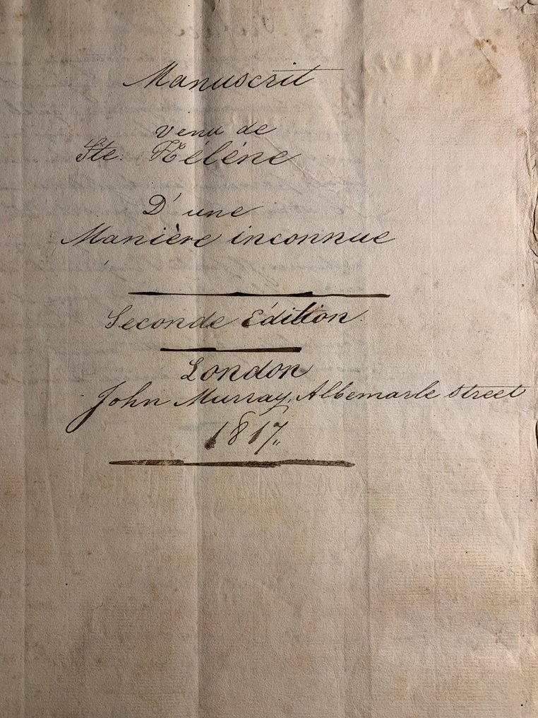Documento Napoleon 1er Manuscrit de SainteHélène [copie originale