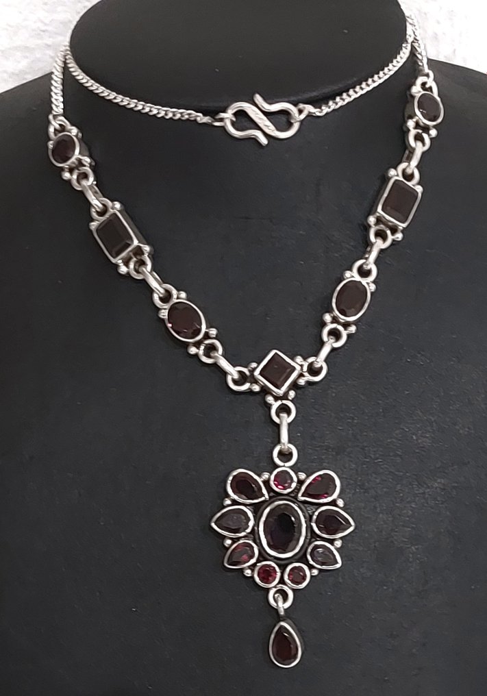 925 Silver - Necklace - Handmade - Garnet - Catawiki