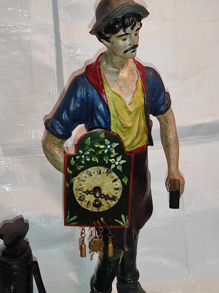 Uhr - Schwarzwälder „Uhrenmann“-Uhr - Eisen (Gusseisen/ Schmiedeeisen ...