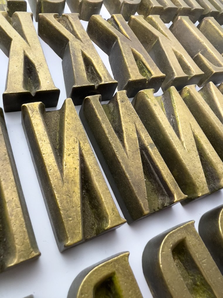 Antique extralarge bookbinding/printing letters Working tool