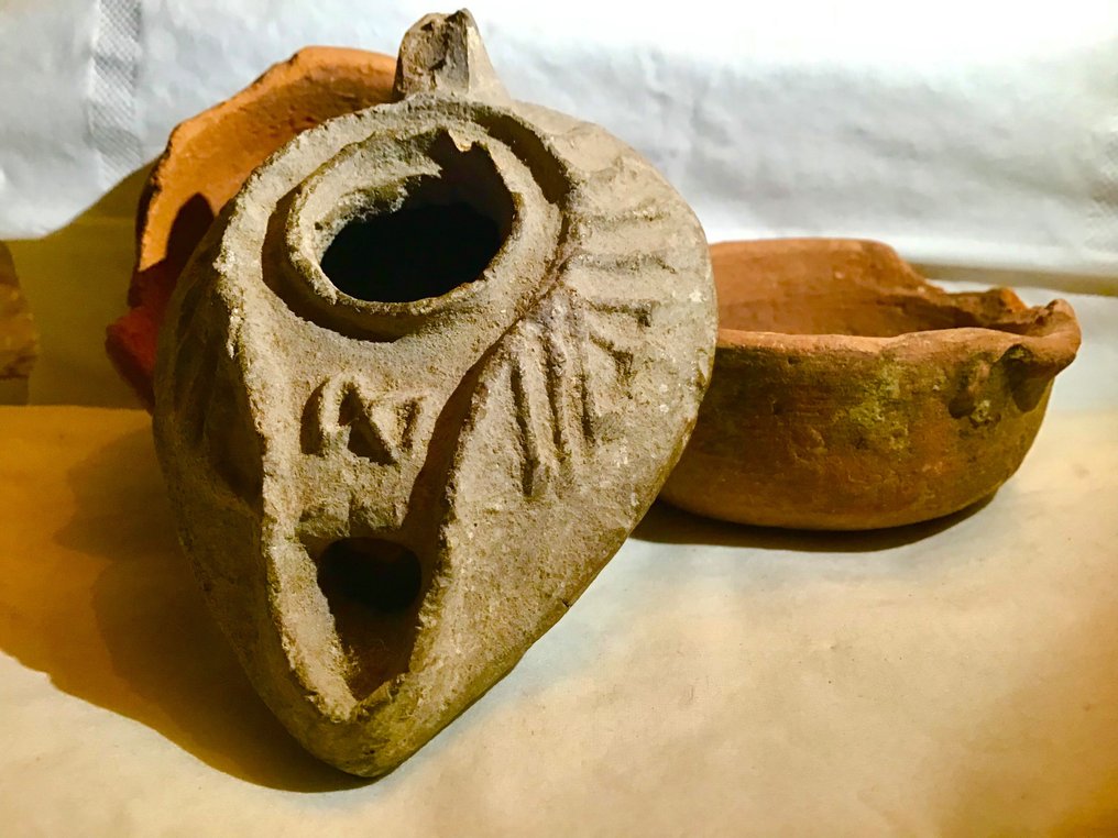 Ceramic oil sales lamp pottery