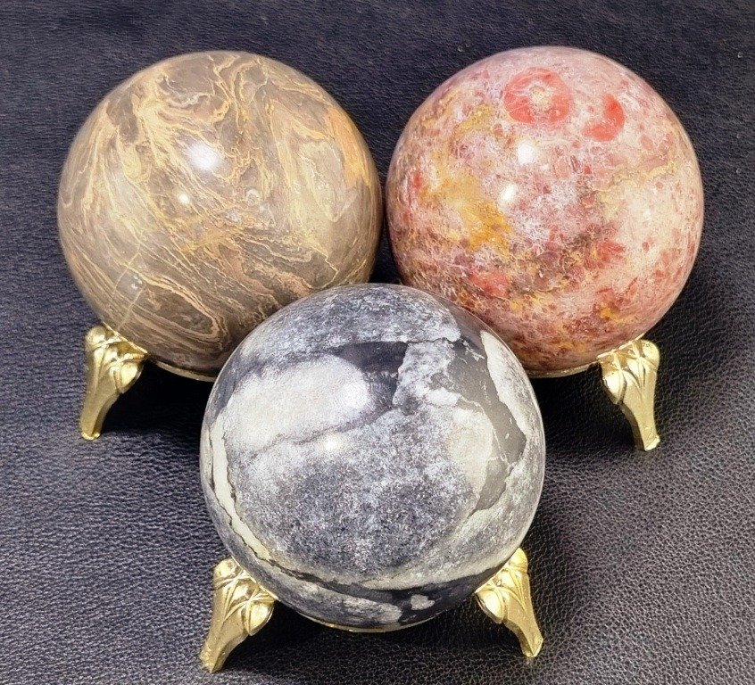 Lapis Lazuli, Jasper, Nephrite & Calcite Healing Spheres