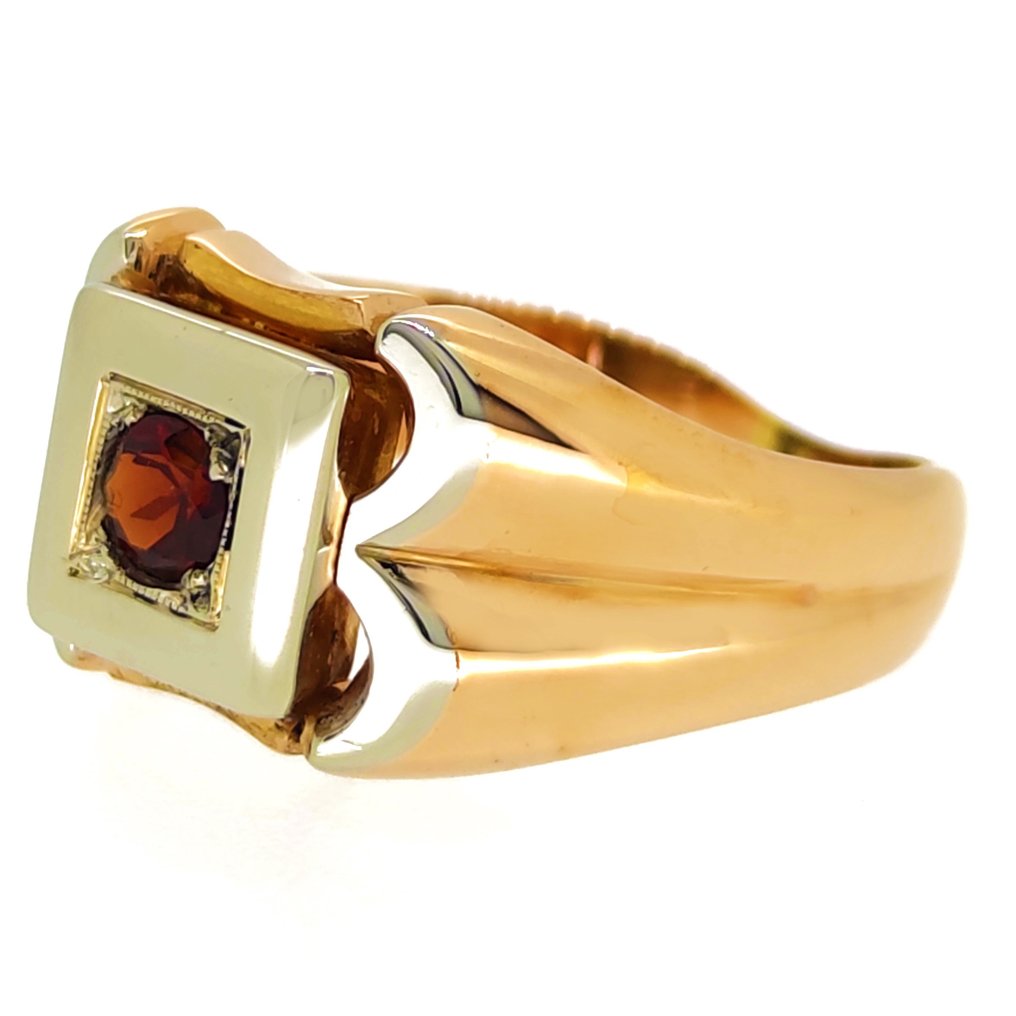 18 kt. Gold, White gold - Ring Garnet - Catawiki