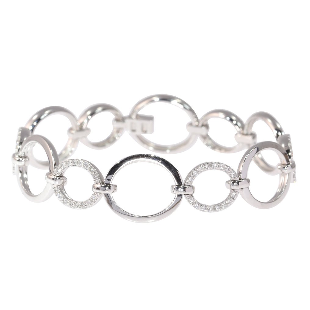 18 Kt White Gold Bracelet 1 03 Ct Diamond Vintage Chic And 18-kt-white-gold-bracelet-1-03-ct-diamond-vintage-chic-and