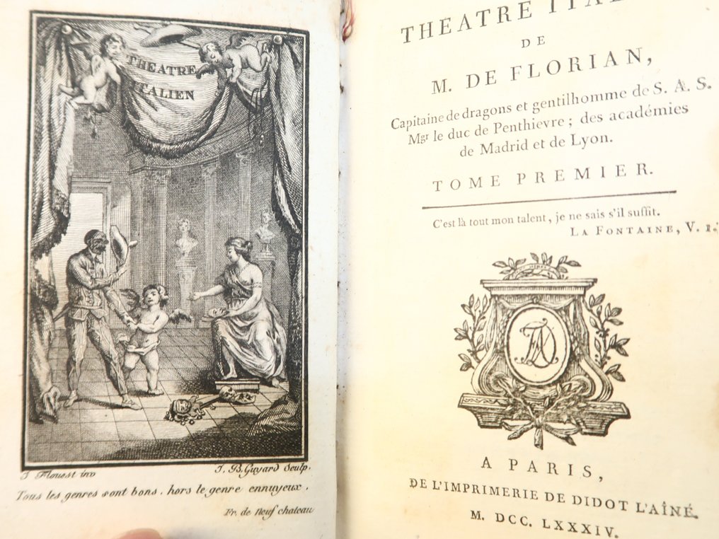 Jean Pierre Claris de Florian - Théatre Italien de M. de Florian - 1784 ...