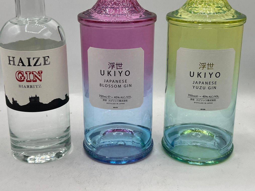 Japanese Craft Gin Ukiyo Japanese blossom and Yuzu Haize Gin