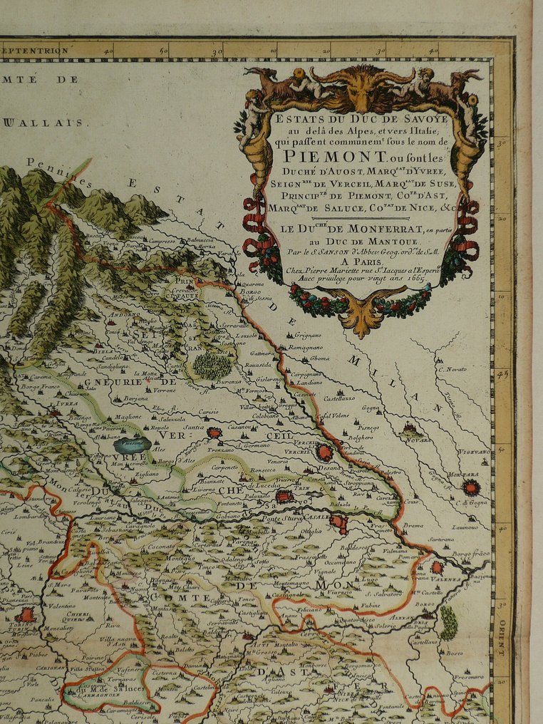 Europe, Map Italy / Savoie / Monaco / Torino / Alpes / Piemonte