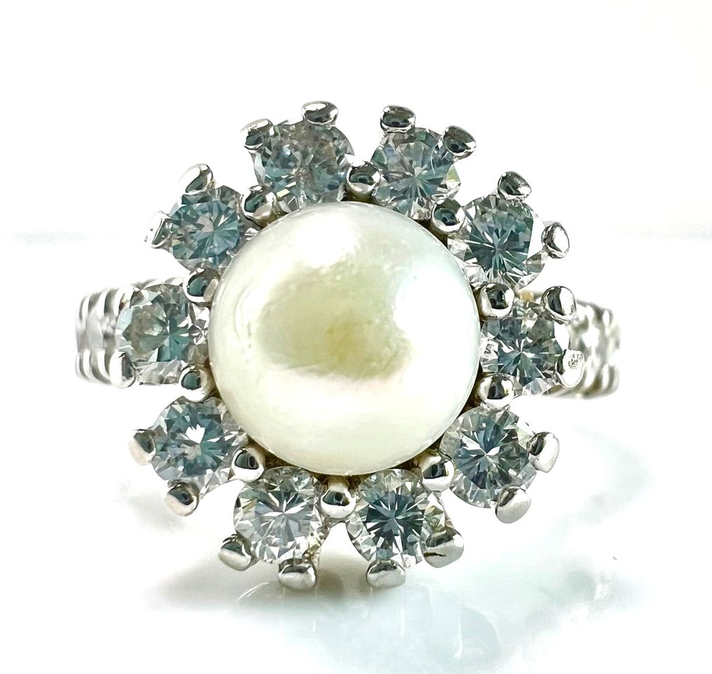 Memory Ring 14 kt. White gold Ring 1.00 ct Diamond Small