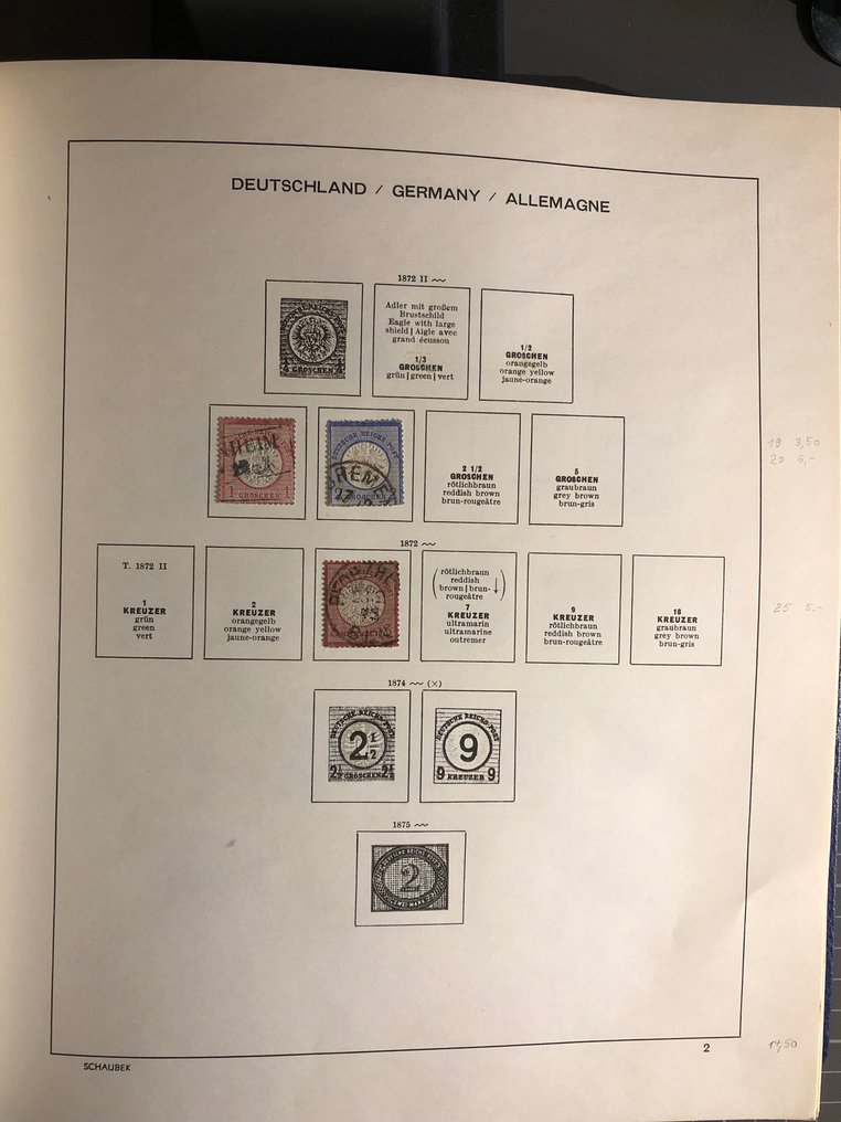 Empire allemand et zones avec zones 1872/1949 Saubere Sammlung