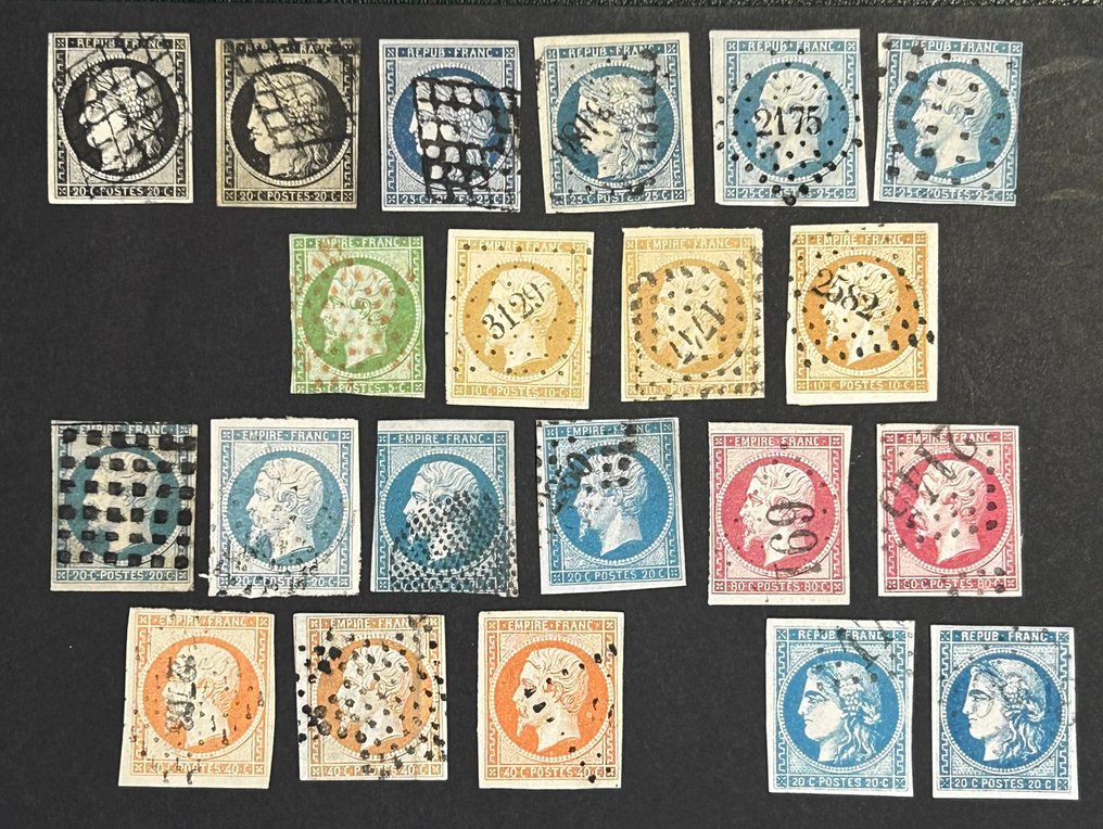 France 1849/1870 21 Marken aus 1849 bis BordeauxAusgabe sauber